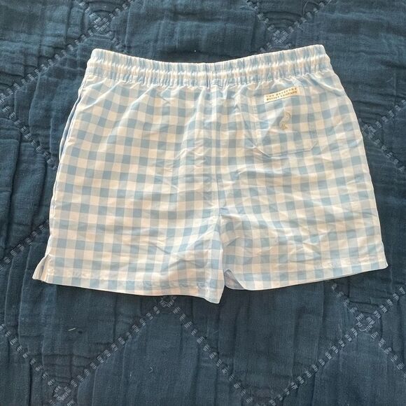 NWT TORTOLA SWIM TRUNKS IN BLUE GINGHAM Sz. 14 - Picture 3 of 3